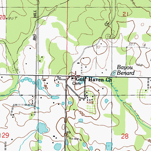 Topographic Map of Gulf Haven Church, MS