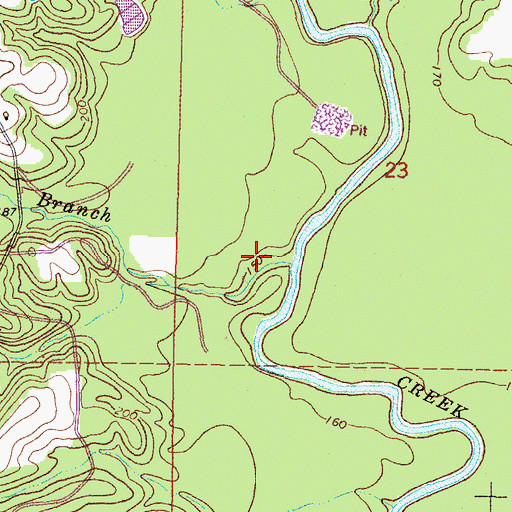 Topographic Map of Gully Branch, MS
