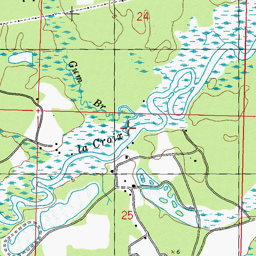 Topographic Map of Gum Branch, MS