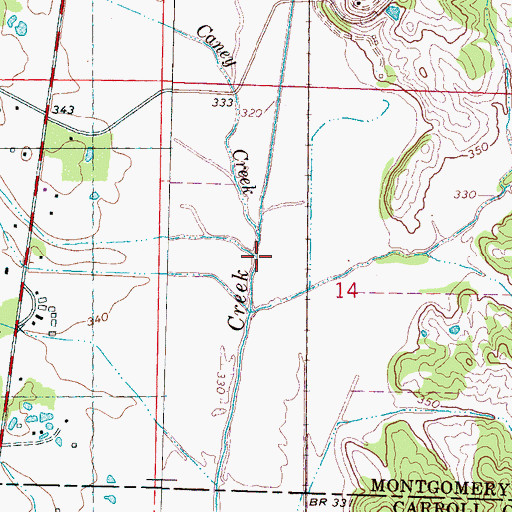 Topographic Map of Gum Branch, MS