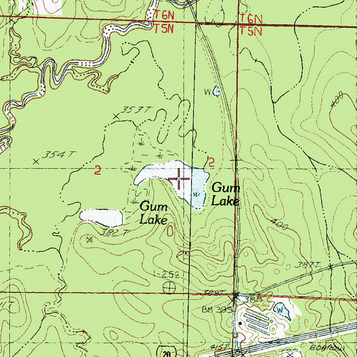 Topographic Map of Gum Lake, MS