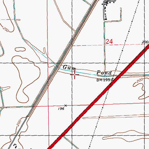 Topographic Map of Gum Pond, MS