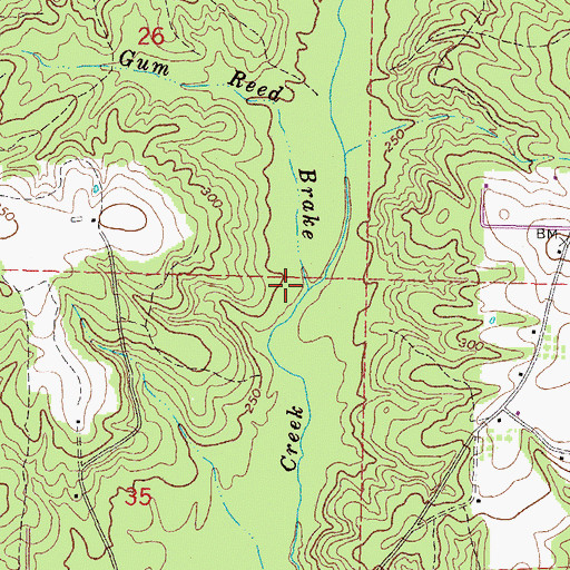 Topographic Map of Gum Reed Brake, MS