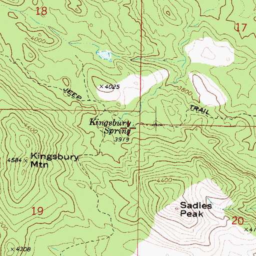 Topographic Map of Kingsbury Spring, AZ