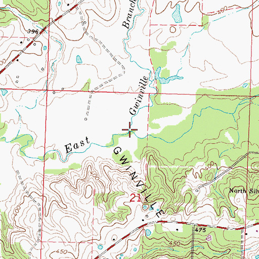 Topographic Map of Gwinville Branch, MS