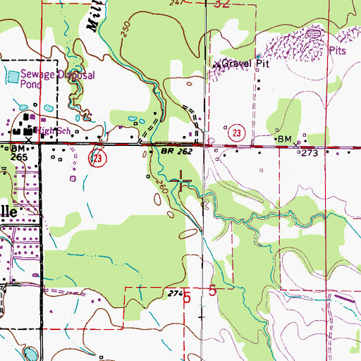 Topographic Map of Hadaway Creek, MS