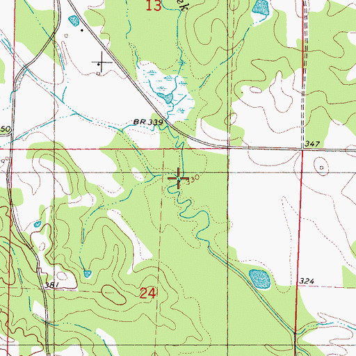 Topographic Map of Hagger Creek, MS