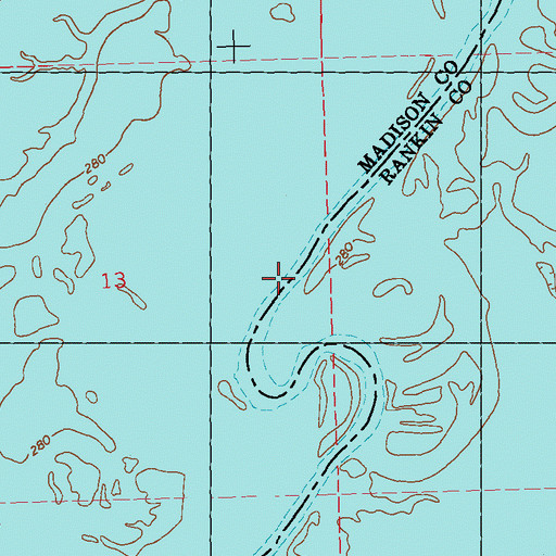 Topographic Map of Haley Creek, MS