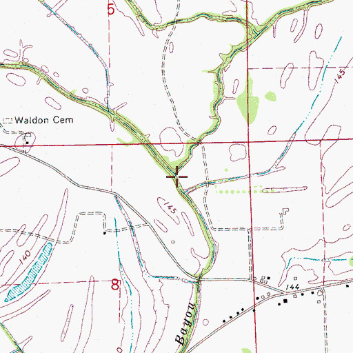 Topographic Map of Half Moon Bayou, MS