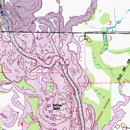Topographic Map of Halfway Creek, MS