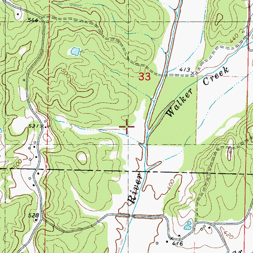 Topographic Map of Hall Creek, MS