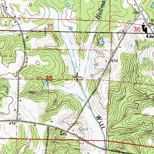 Topographic Map of Hallman Branch, MS