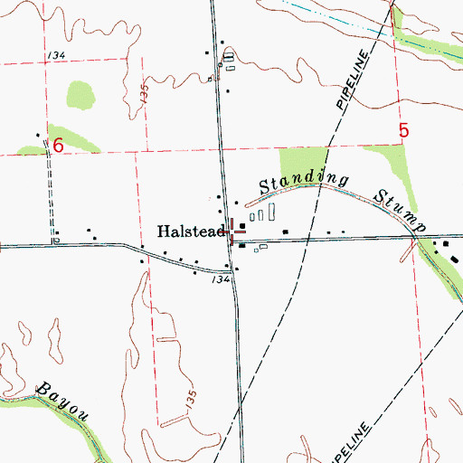 Topographic Map of Halstead, MS