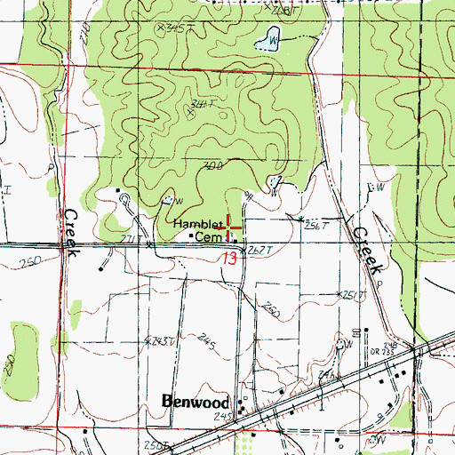 Topographic Map of Hamblet Church, MS