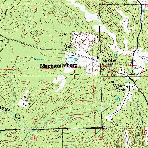 Topographic Map of Hamblin Cemetery, MS