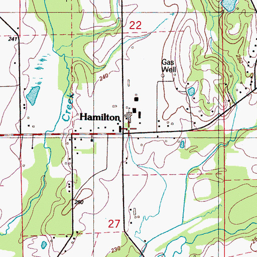 Topographic Map of Hamilton, MS