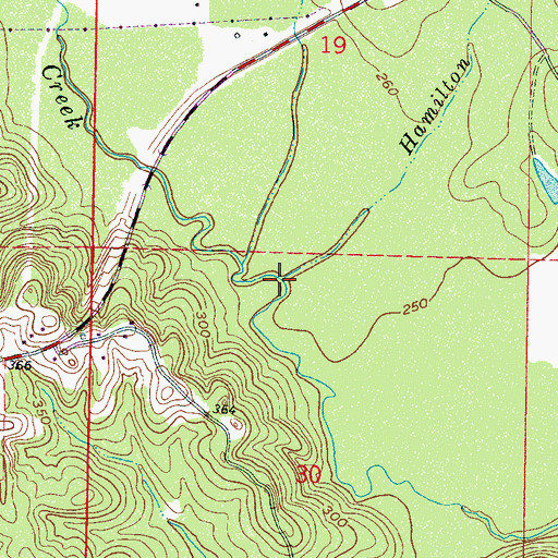 Topographic Map of Hamilton Branch, MS