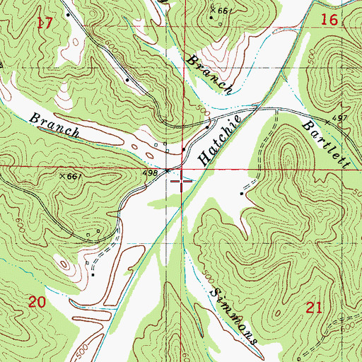 Topographic Map of Hamilton Branch, MS