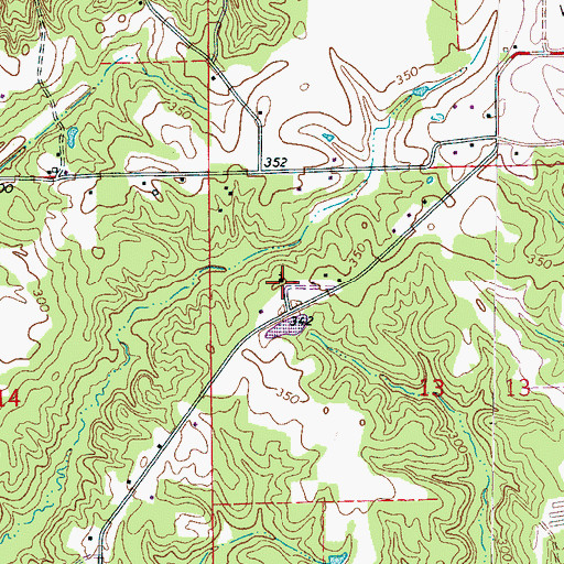 Topographic Map of Hamilton Church of God, MS