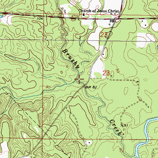Topographic Map of Hammill Creek, MS