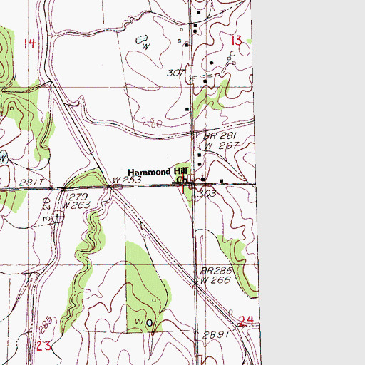 Topographic Map of Hammond Hill Church, MS