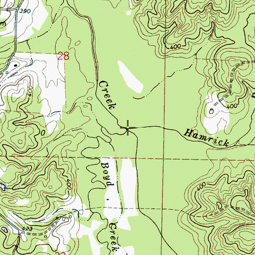 Topographic Map of Hamrick Creek, MS