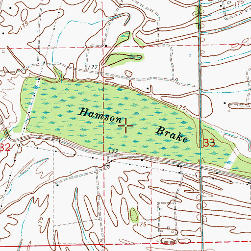 Topographic Map of Hamson Brake, MS