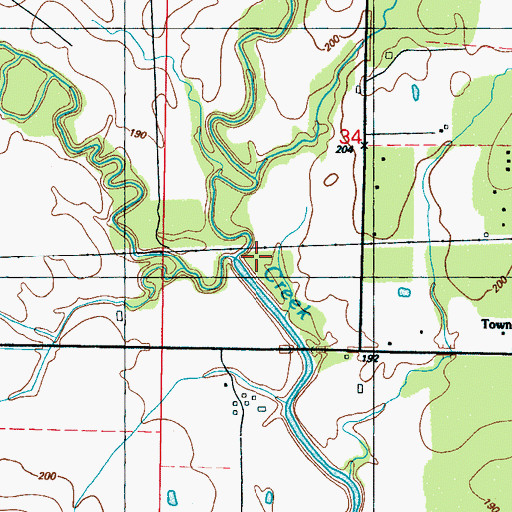 Topographic Map of Hang Kettle Creek, MS