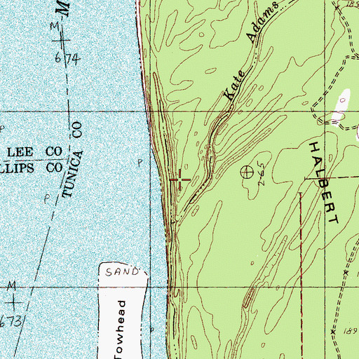 Topographic Map of Halbert Point, MS