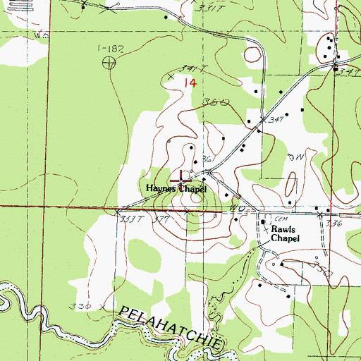 Topographic Map of Harbor School, MS