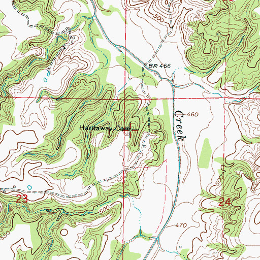 Topographic Map of Hardaway Cemetery, MS