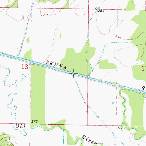 Topographic Map of Hardin Creek, MS