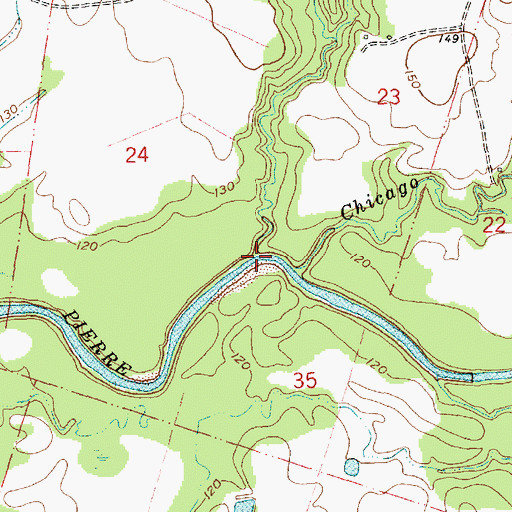 Topographic Map of Hardtimes Branch, MS