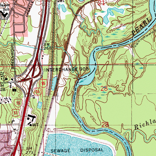Topographic Map of Hardy Creek, MS