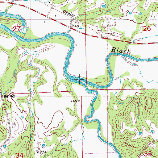 Topographic Map of Harland Creek, MS