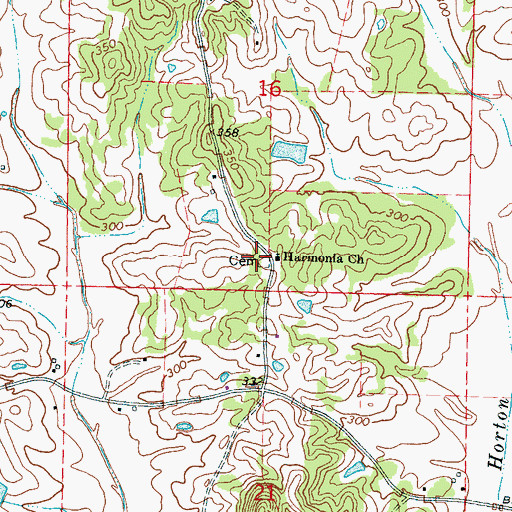 Topographic Map of Harmonia Methodist Church, MS
