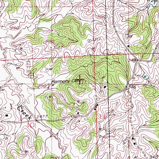 Topographic Map of Harmony Cemetery, MS