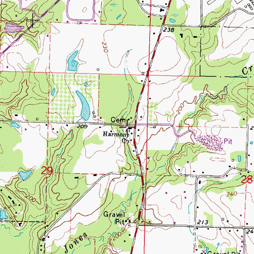 Topographic Map of Harmony Church, MS