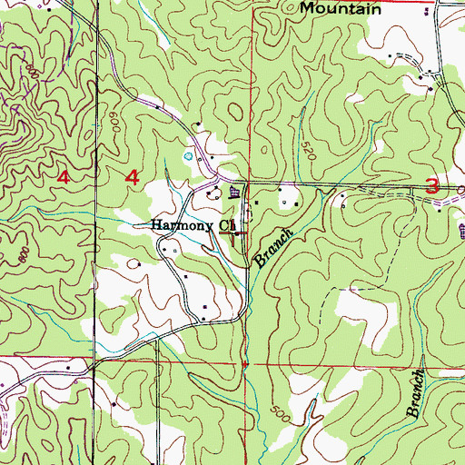 Topographic Map of Harmony Church, MS