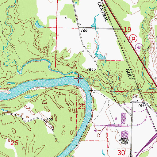 Topographic Map of Harper Creek, MS