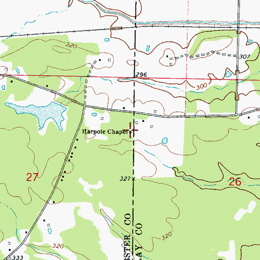 Topographic Map of Harpole Chapel, MS