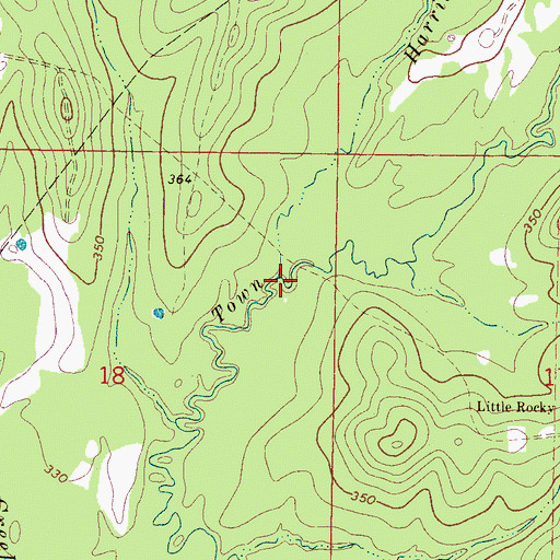 Topographic Map of Harris Branch, MS