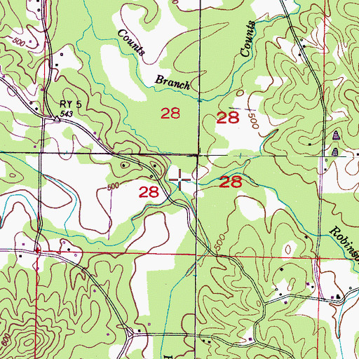 Topographic Map of Harvell Branch, MS