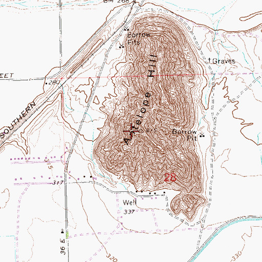 Topographic Map of Antelope Hill, AZ