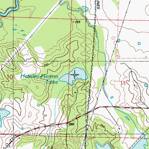 Topographic Map of Hassley-Herron Lake, MS