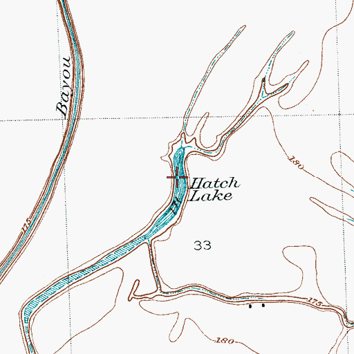 Topographic Map of Hatch Lake, MS