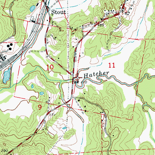 Topographic Map of Hatcher Bayou, MS