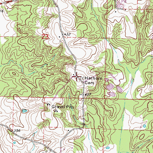 Topographic Map of Hathorn Cemetery, MS