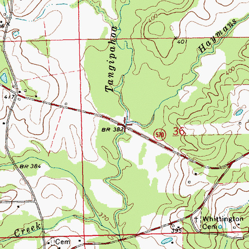 Topographic Map of Haymans Creek, MS