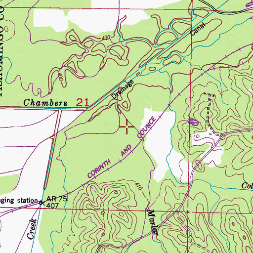 Topographic Map of Haynes Branch, MS